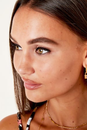 Strass-Herz-Ohrringe Goldfarbe Edelstahl h5 Bild2